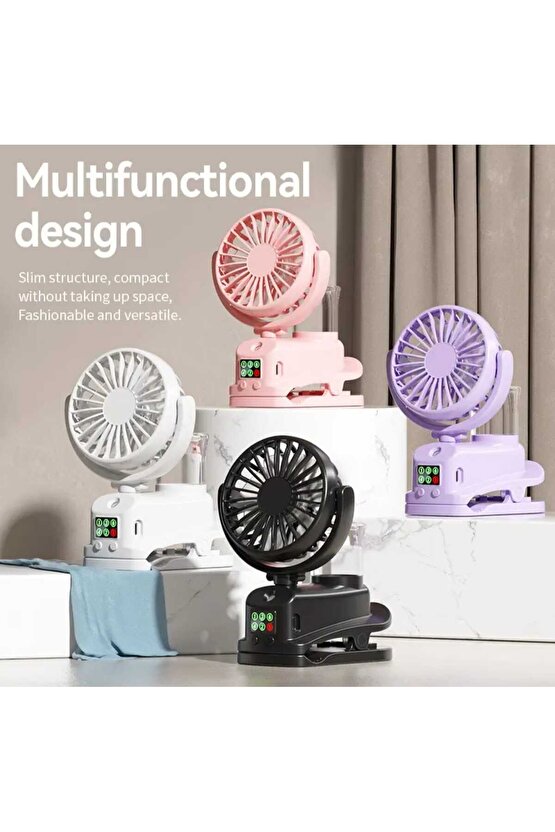 ŞARJLI MANDALLI FAN BEBEK ARABASI MASAÜSTÜ VANTİLATÖR SU SPRAY PÜSKÜRTMELİ SERİNLETİCİ MİNİ KLİMA