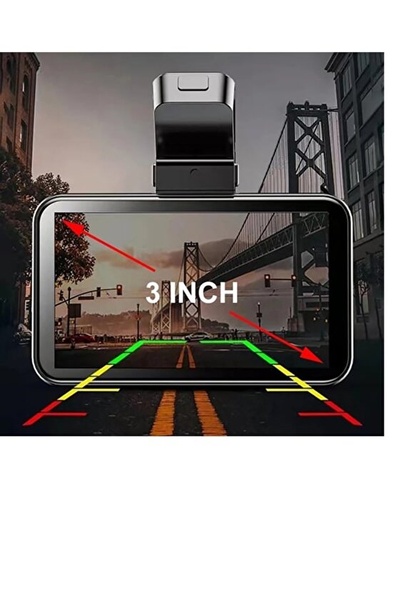 WİFİ Lİ ARAÇ İÇİ KAMERA 3 İNÇ EKRANLI ÖN VE GERİ GÖRÜŞ KAMERALI MİKROFONLU 1296P SUPER HD