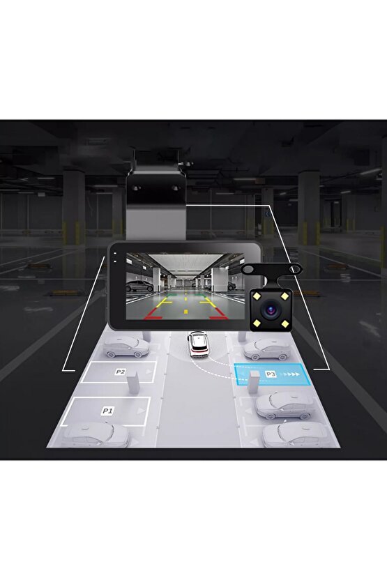 WİFİ Lİ ARAÇ İÇİ KAMERA 3 İNÇ EKRANLI ÖN VE GERİ GÖRÜŞ KAMERALI MİKROFONLU 1296P SUPER HD