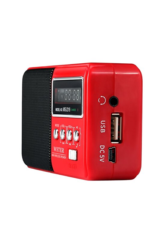 Mini Fm Radyo Şarjlı Bluetooth Speaker Sd Kart Usb Girişli Kablosuz Hoparlör Deprem Radyosu