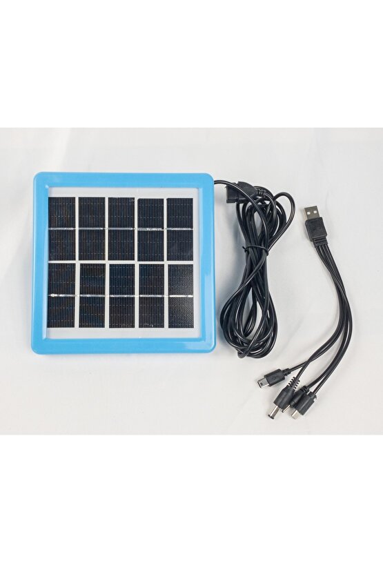 5V 2W GÜNEŞ PANELİ ÇOKLU ŞARJ KABLOSU İLE BİRLİKTE KAMP BALIK DOĞA SOLAR ŞARJ PANELİ 3 METRE KABLO