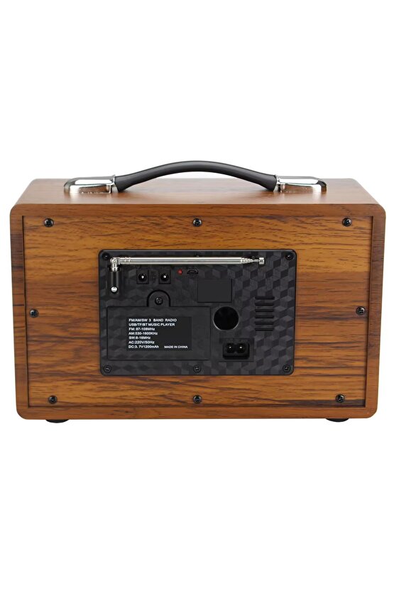 NOSTALJİK RADYO BLUETOOTH SPEAKER ŞARJLI SD KART USB GİRİŞLİ MP3 ÇALAR KABLOSUZ HOPARLÖR