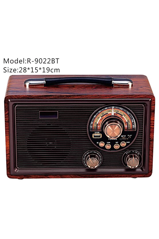 NOSTALJİK RADYO BLUETOOTH SPEAKER ŞARJLI SD KART USB GİRİŞLİ MP3 ÇALAR KABLOSUZ HOPARLÖR