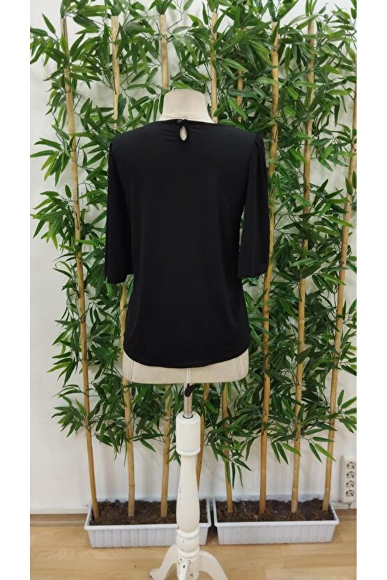 Kadın Kısa Kollu Yuvarlak Yaka Sandy Bluz