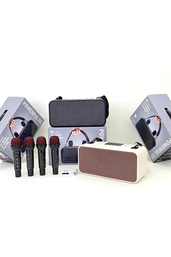 186PRO ÇİFT MİKROFONLU BLUETOOTH SPEAKER KABLOSUZ ŞARJLI KARAOKE HOPARLÖR