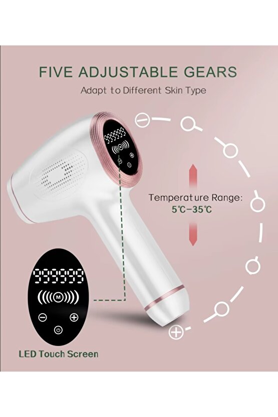 OTOMATİK LAZER EPİLASYON CİHAZI TÜM VÜCUT IPL LAZER EPİLATÖR ALETİ 999.999 ATIM LED EKRAN DOKUNMATİK