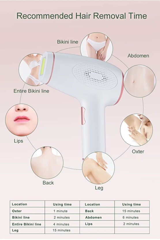 OTOMATİK LAZER EPİLASYON CİHAZI TÜM VÜCUT IPL LAZER EPİLATÖR ALETİ 999.999 ATIM LED EKRAN DOKUNMATİK