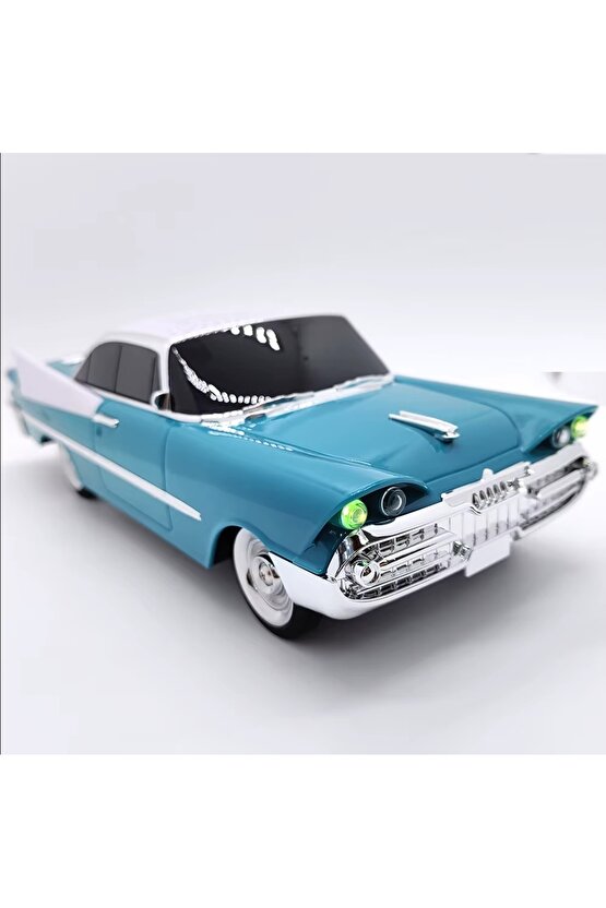 NOSTALJİK ARABA ŞEKLİNDE BLUETOOTH SPEAKER ŞARJLI LED IŞIKLI KABLOSUZ HOPARLÖR FM RADYO SD KART USB