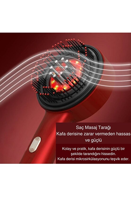ŞARJLI MASAJ TARAĞI KAFA DERİSİ SAÇ BAKIM VE MASAJ TARAĞI BAKIM YAĞI HAZNELİ