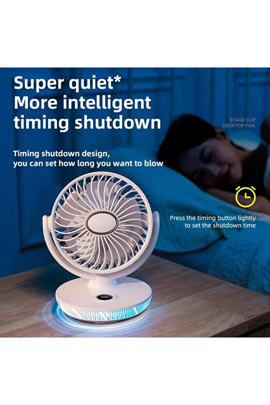 ŞARJLI MASAÜSTÜ MİNİ KLİMA SERİNLETİCİ FAN RGB LED IŞIKLI VANTİLATÖR ASKILI FAN