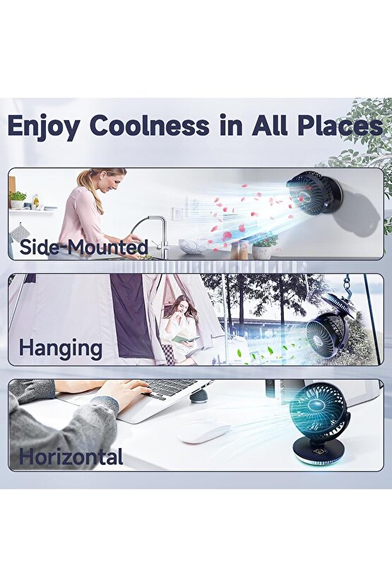 ŞARJLI MASAÜSTÜ MİNİ KLİMA SERİNLETİCİ FAN RGB LED IŞIKLI VANTİLATÖR ASKILI FAN