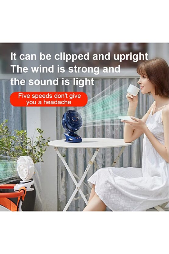 MANDALLI ŞARJLI FAN MİNİ KLİMA VANTİLATÖR EV ARAÇ BEBEK ARABASI LED EKRANLI SERİNLETİCİ FAN