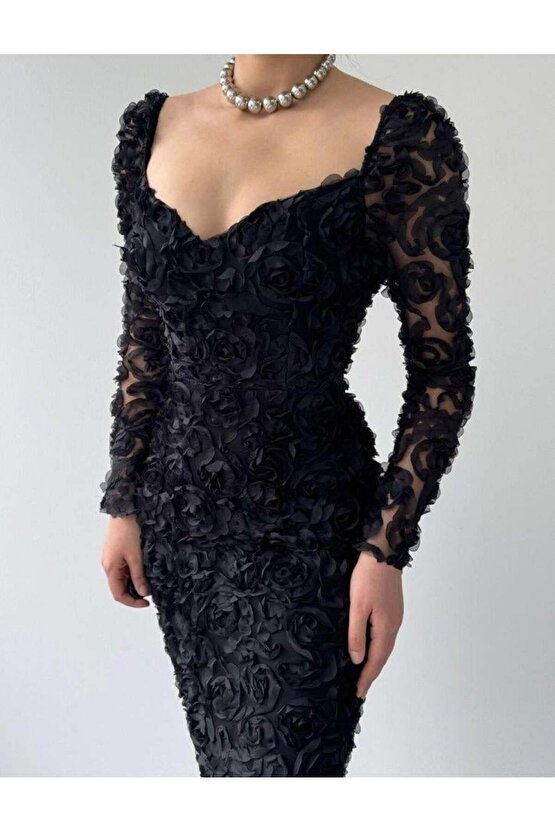 Folers Çiçek Desenli Elbise