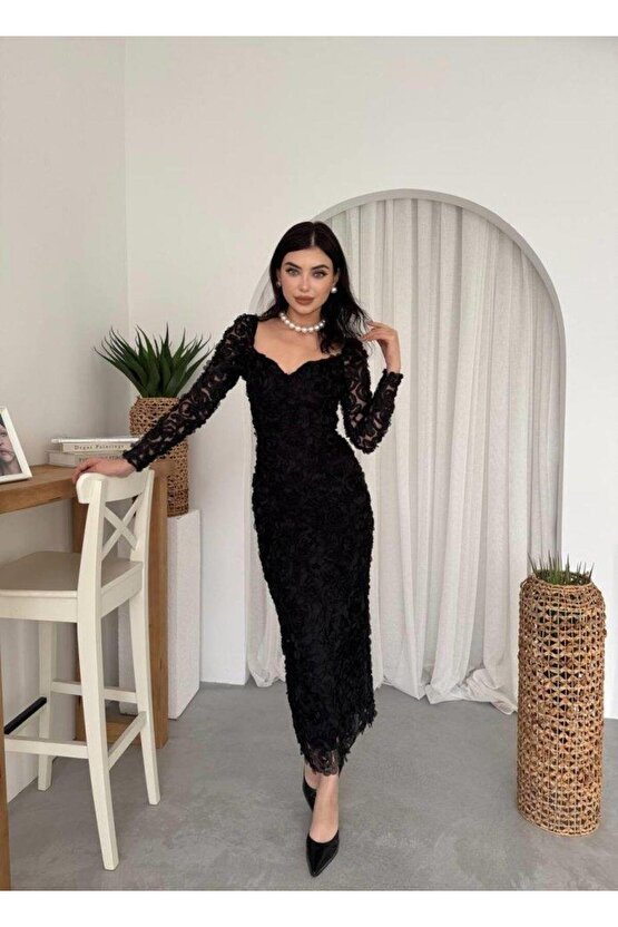 Folers Çiçek Desenli Elbise