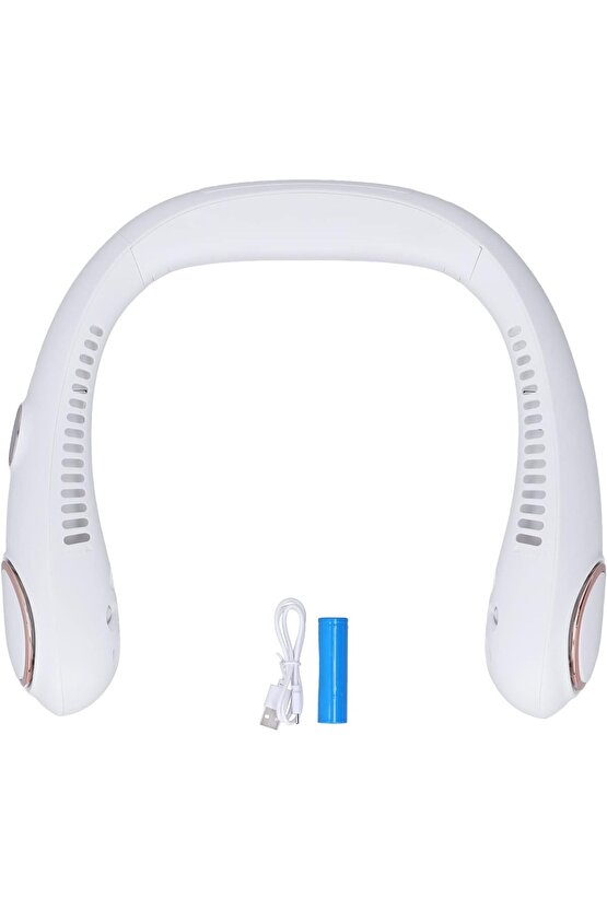 BOYUNA TAKILAN FAN MİNİ KLİMA SERİNLETİCİ VANTİLATÖR LED EKRANLI 3 SEVİYE ŞARJLI BOYUNLUK FAN