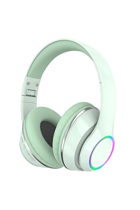 P101 BLUETOOTH KULAKLIK 5.3 WİRELESS HEADPHONE ŞARJLI RGB LED IŞIKLI FM RADYO SD KART TYPE C ŞARJ