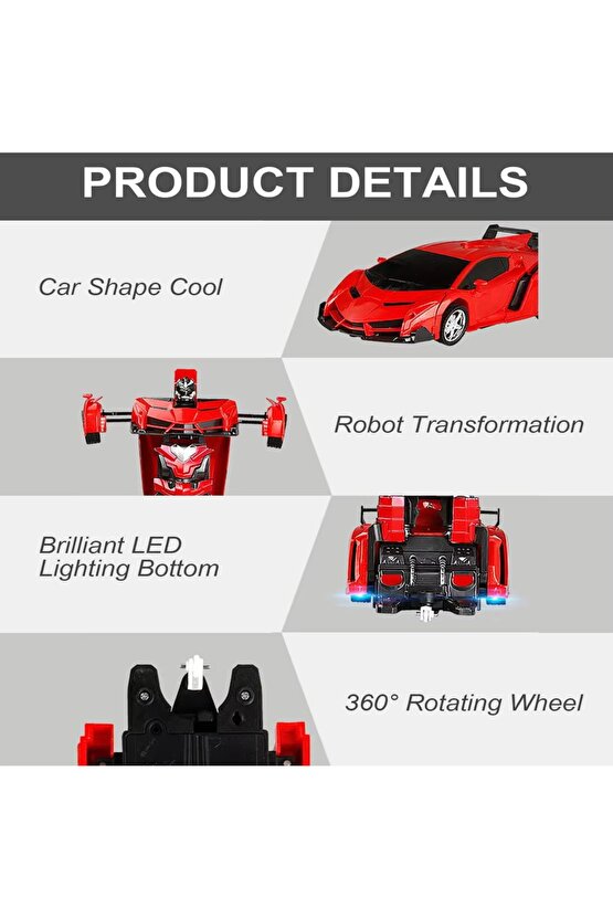 ROBOTA DÖNÜŞEN UZAKTAN KUMANDALI ARABA LAMBORGHİNİ MODEL ŞARJLI RC ARABA
