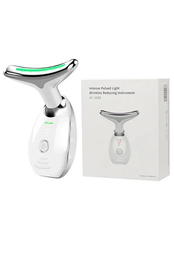 Yüz Masaj Aleti Kırışıklıklara Karşı Yüz Bakım Aleti 3 Modlu Şarjlı Boyun Yüz Cilt Germe Aleti BEYAZ