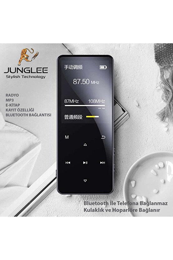 Bluetooth Lu Mp3-mp4 Çalar Fm Radyolu Şarjlı Mp4 Player Dahili Hoparlör 8gb Hafızalı Müzik Çalar
