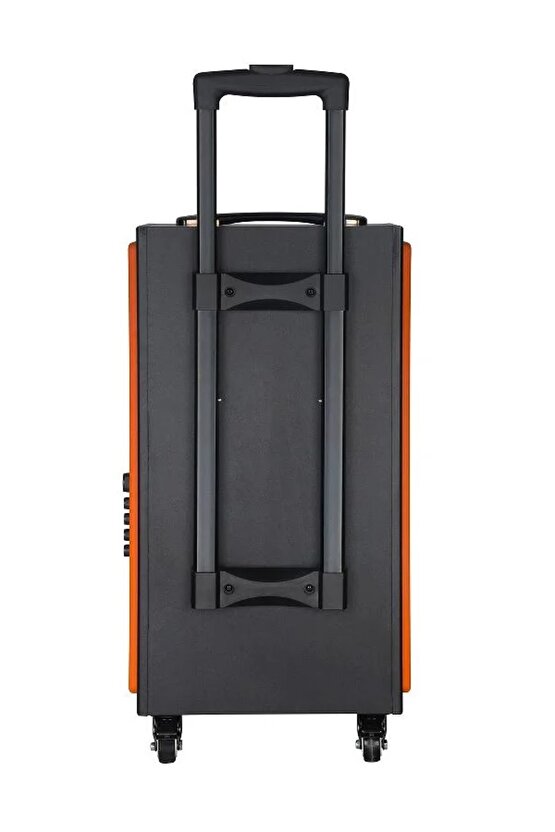 DEV PARTY SPEAKER ÇİFT KABLOSUZ MİKROFONLU ŞARJLI BLUETOOTH HOPARLÖR RGB IŞIKLI TEKERLEKLİ HOPARLÖR