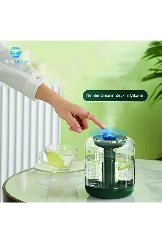 1L Sessiz Oda Hava Nemlendirici Gece Lambası Şarjlı Ev Ofis için Aroma Theraphy Uçucu Yağ Difüzör