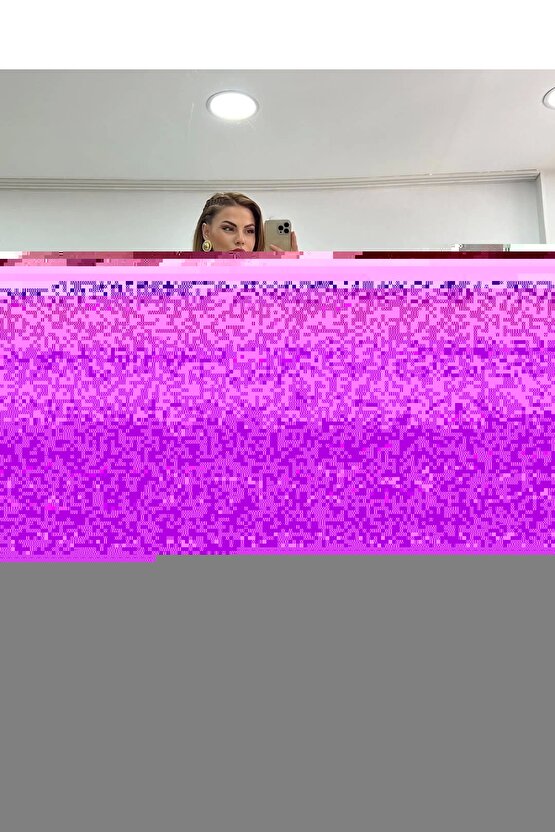 Kadın Tek Omuzu Açık Omuzlardan Kurdela Detaylı çift Renkli Ithal Krep Elbise