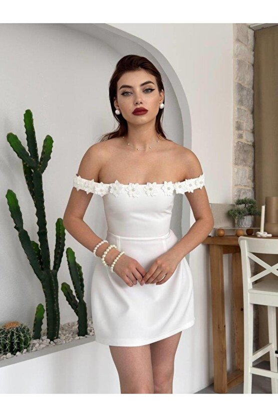 Alyosa Çiçek Detaylı Elbise