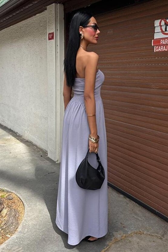 Göğsü Gipeli Straplez Elbise 2878