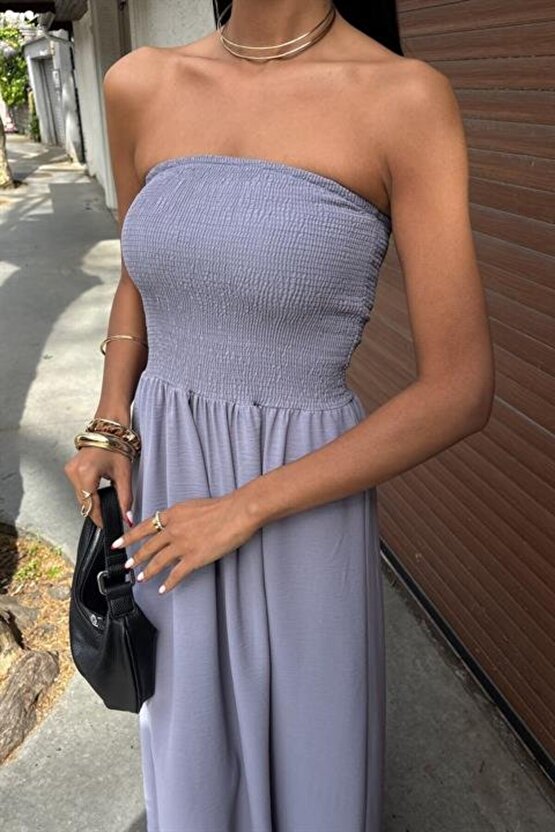 Göğsü Gipeli Straplez Elbise 2878