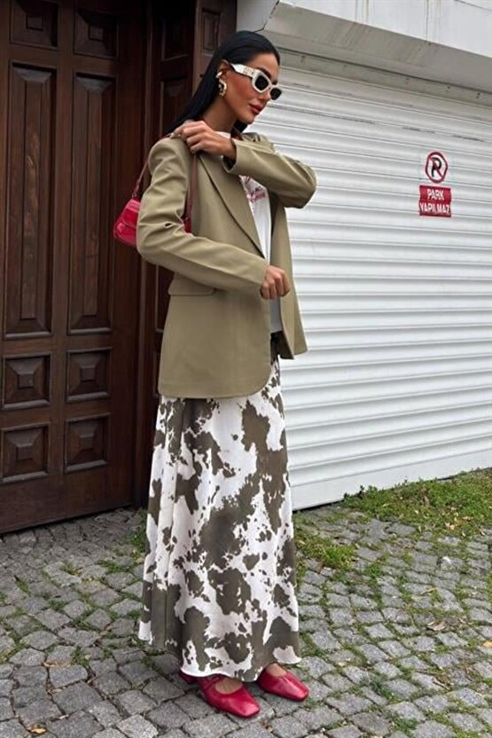 İnce Deri Kemerli Chanel Saten Etek 4050