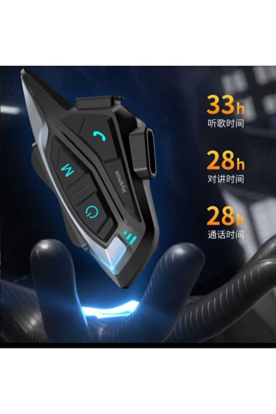 Motorsiklet Kask Bluetooth Kulaklık Mikrofonlu Fm Radyolu 8 Kişilik Çoklu Eşleşme Helmet Intercom