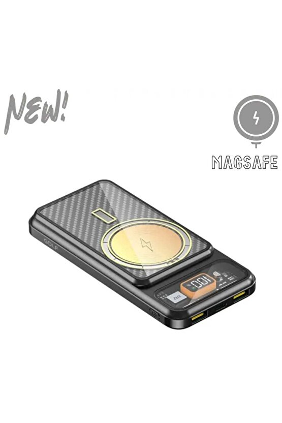 10000MAH 15W WİRELESS MAGSAFE KABLOSUZ ŞARJ ÖZELLİKLİ TAŞINABİLİR ŞARJ ALETİ LCD EKRANLI