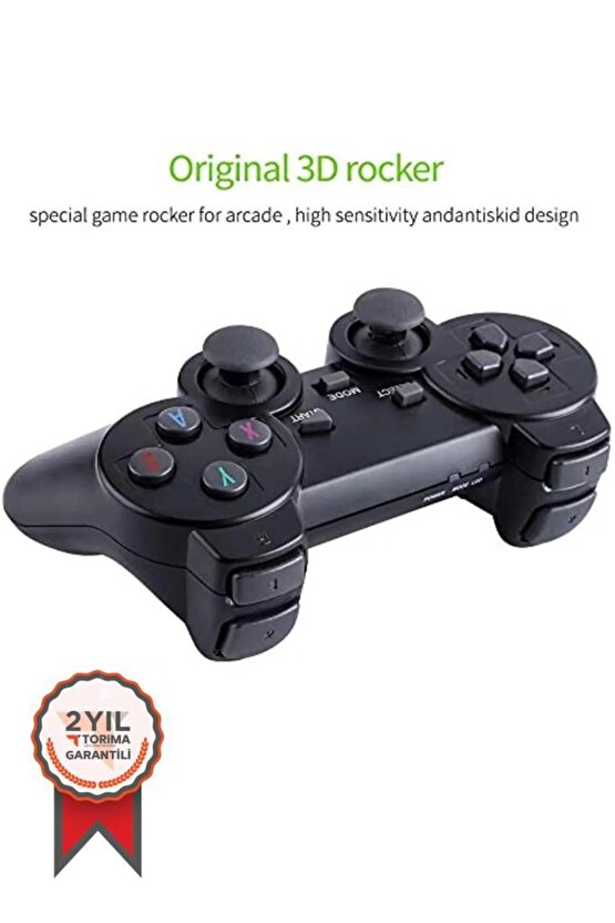 Oyun Konsolları Çift Kollu Kablosuz Atari Video Denetleyici Oyun Konsolu GC05 Siyah