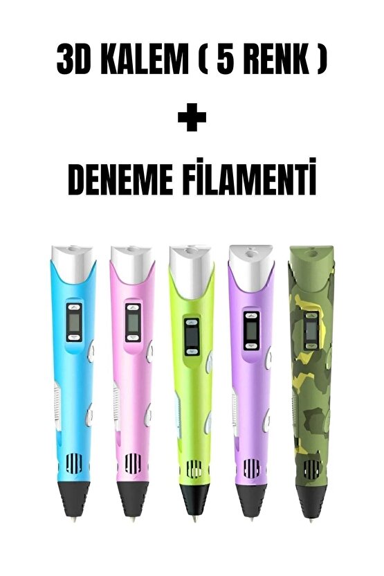 3d Yazıcı Kalem Sorelis 3d Kalem 3 Renk 3 Metre Hediye Filament Yazıcı Clnk mor sarı