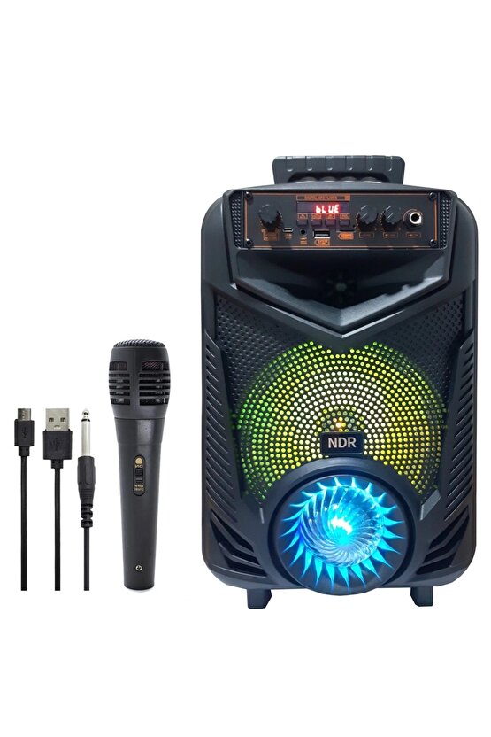 KARAOKE MİKROFONLU BLUETOOTH HOPARLÖR FM RADYO SD KART USB GİRİŞLİ TAŞINABİLİR ŞARJLI SPEAKER