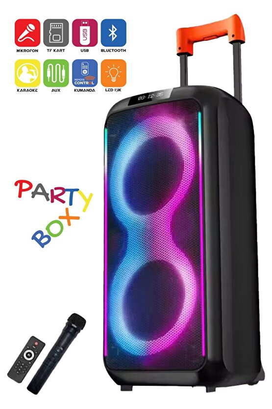 NDR-1096 BÜYÜK BOY BLUETOOTH HOPARLÖR KABLOSUZ TEKERLEKLİ TAŞINABİLİR KABLOSUZ SPEAKER TOPLANTI ANFİ