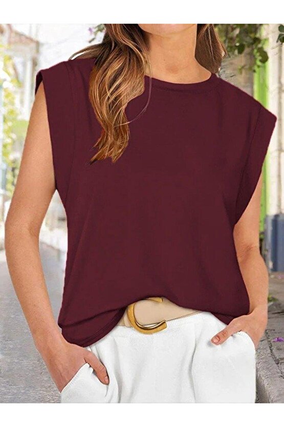 Kadın Kısa Kollu Bisiklet Yaka Viskon Bluz