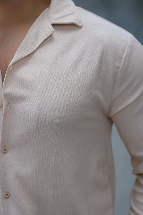 Erkek Kadife Dokulu Uzun Kollu Gömlek