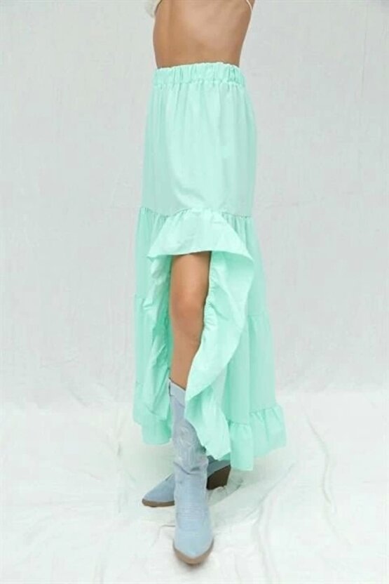 Audrey Fıfrlı Yırtmaç Detay Etek 4037