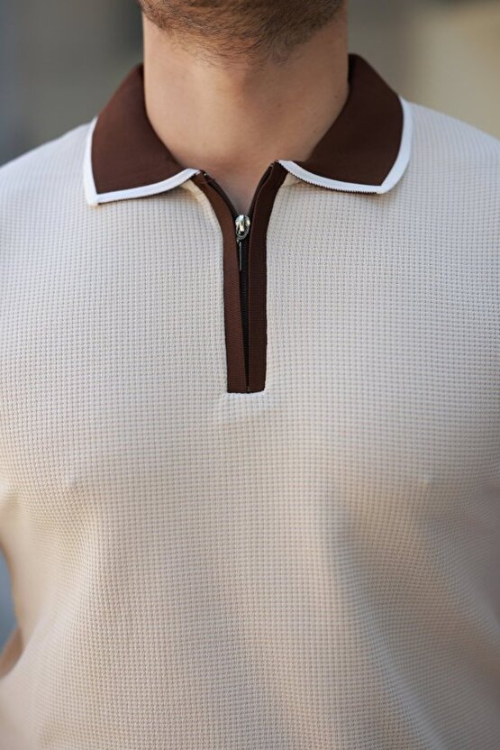 Erkek Renkli Yaka Kısa Kollu Tişört