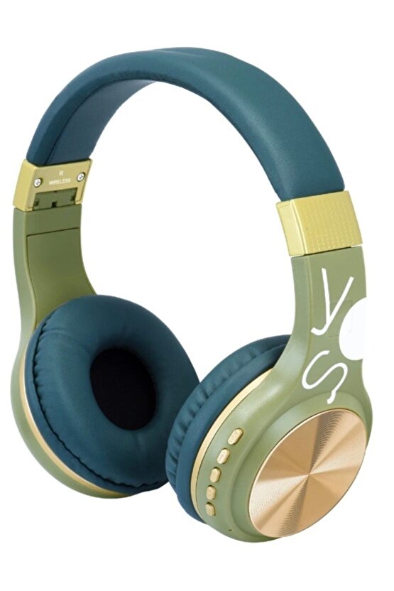 Bluetooth Kulaklık Kablosuz Sd Kart Girişi Aux Yeşil Sy-bt1607