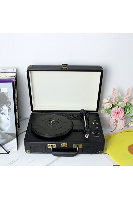 Lpsc-22 Nostaljik Pikap Plakçalar 33-45-78 Lik Plak Uyumlu Plak Çalar Kırmızı