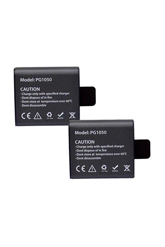 Beyaz H9r H8r H16r H6s H7s Uyumlu Pg1050 2li Çift Batarya Seti Tek Ebat Pil ve Şarj Cihazları