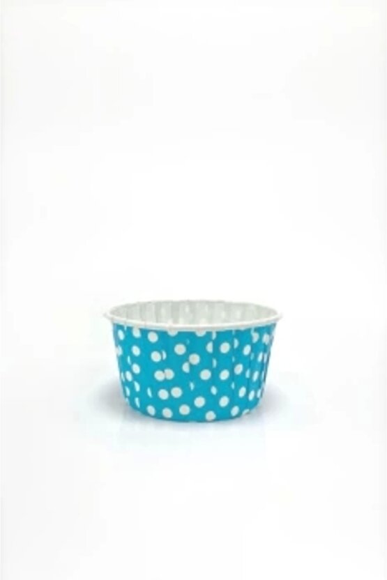 Mavi Puantiyeli Muffin Kek Kapsülü 50li