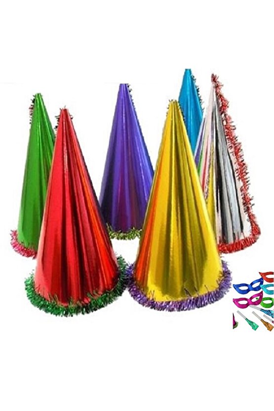 98 ADET FULL SET KATYON SET YILBAŞI PARTİ SETİ PARTİ ŞAPKASI PARTİ DÜDÜĞÜ PARTİ MASKESİ RENKLİ MODEL