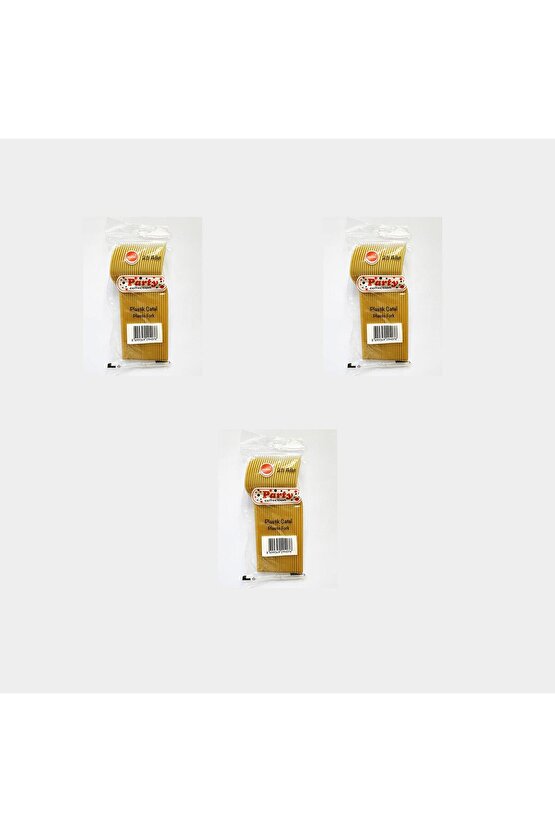Plastik Gold Altın Renkli Lüx Parti Doğum Günü Çatal - 18 Cm. - 75 Adet