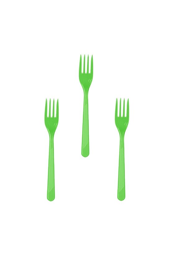 Partı Çatal Plastık Yesıl 25 Lı Pk