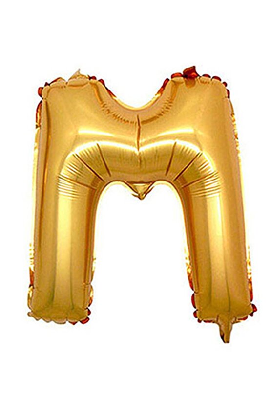 M Harf Gold Folyo Balon Harfli Balon 100 Cm Dev Boy