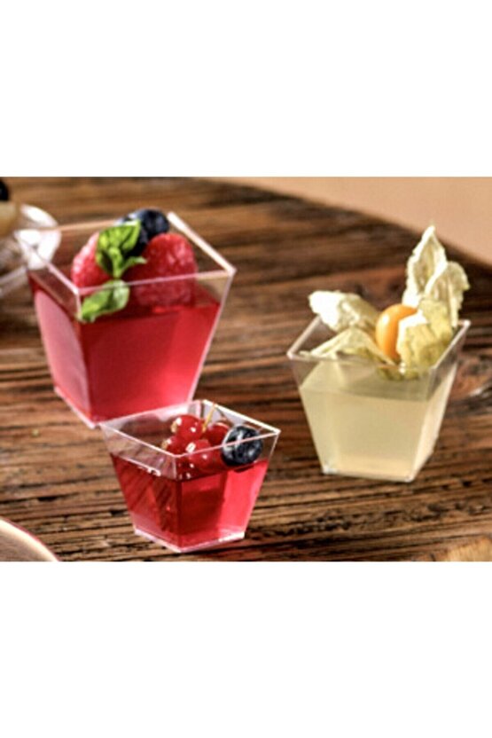 Kristal Plastik 60cc Kübik Kase Sosluk 50 Adet