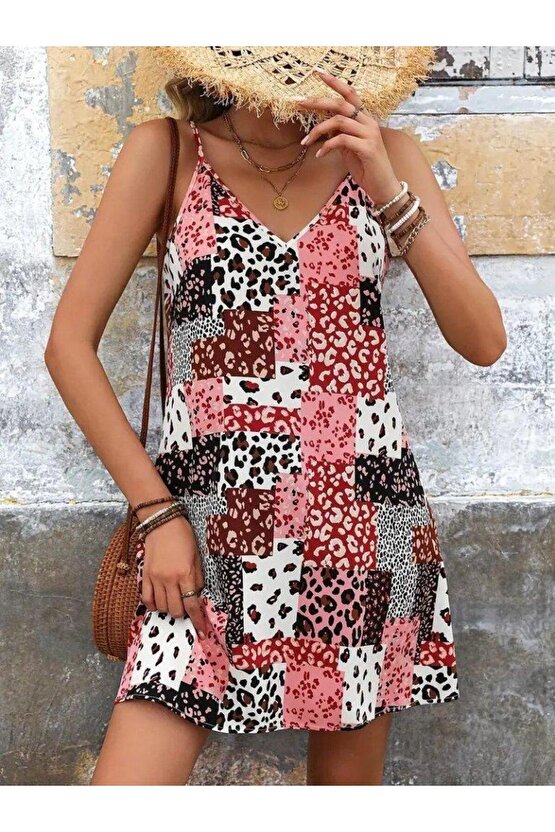 Kadın Ip Askılı V Yakalı Süprem Elbise